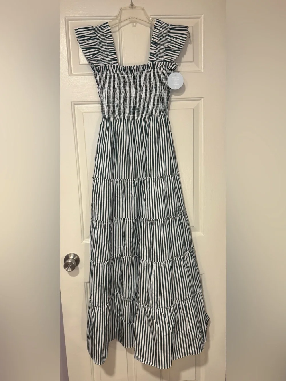 NWT!! Hill House Striped Green and White Maxi Dress - Picture 7 of 11